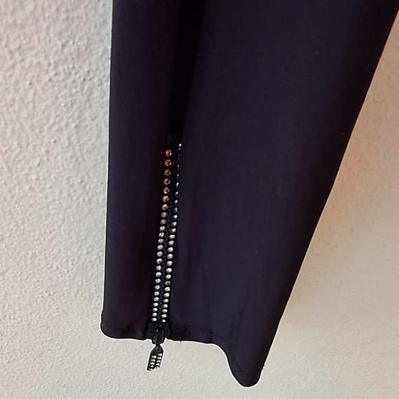 Sea & anchor Black Silky Elastic Waist Pant with Blink Zipper Detail on Hem M - Picture 4 of 7